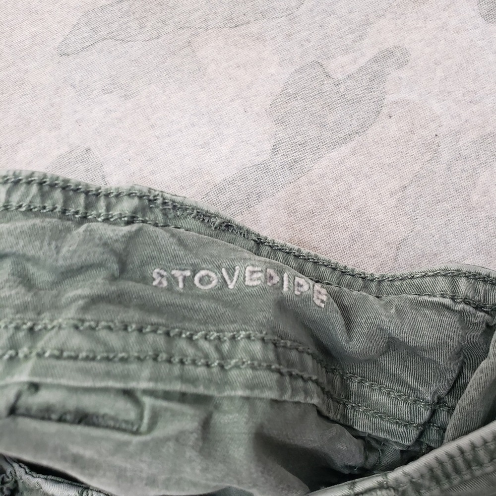 American Eagle Pants Womens 6 Long Green Stove Pipe Wide Leg Pockets Preppy - Picture 7 of 12